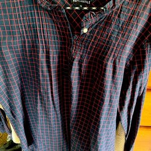 Long sleeve navy blue with red shirt from Jcrew.